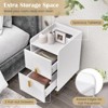 Tangkula Set of 2 Nightstand w/ Charging Station Home Bedside Sofa Side Tables w/ 2 Drawers - 3 of 4