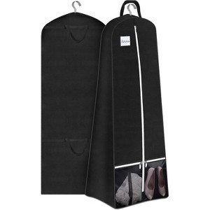 72'' Bridal Wedding Gown Garment Bag, 15'' Gusseted Cover with Shoe Pockets, Travel Storage for Prom Dresses - 1 of 4