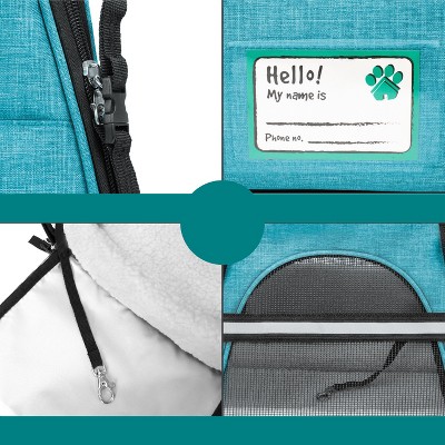 Heather Blue Soft Sided Medium Pet Carrier with Ventilation