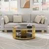 Dolonm Round Glass Coffee Table for Living Room - 35.43" Modern Center Table with Gold Legs & Tempered Glass Top, Stainless Steel Base - 2 of 4