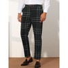 Lars Amadeus Men's Slim Fit Plaid Pattern Flat Front Business Checked Trousers Pants - 2 of 4