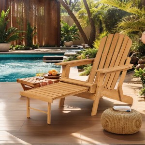 Kumasinova 19"/30"/29" Folding Adirondack Chair,Hemlock Wood Pre-Assembled Outdoor Chairs,330lb Capacity,Camping Chairs for Garden,Patio&Poolside - 1 of 4