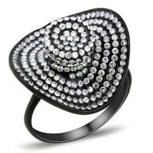 Slickblue IP Black Stainless Steel Ring for Women with Clear CZ, Pave Design, Ion Plated, Size 5-10 - 1 of 4