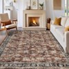 Machine Washable Vintage Floral Printed Area Rug Non Slip Traditional Distressed Floor Cover Soft Low Pile Indoor Mat for Kitchen Laundry Bedroom - 4 of 4