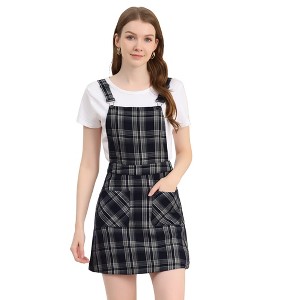 Allegra K Women's Causal Adjustable Strap Above Knee Suspender Skirts - 1 of 4