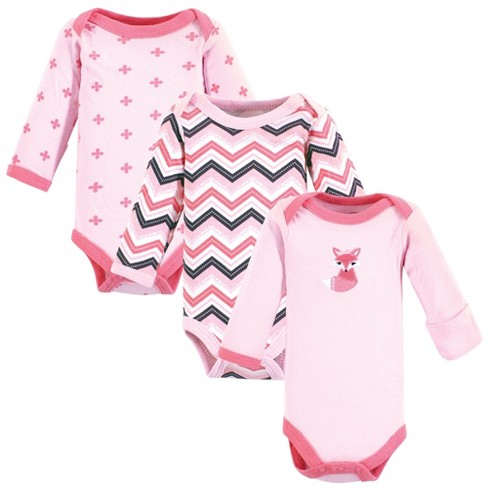 Luvable Friends Girls Preemie Long Sleeve Bodysuits 3pk, Foxy, Preemie - image 1 of 4