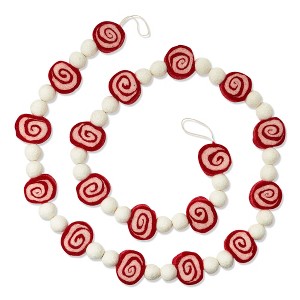 tagltd Peppermint Candy Wool Garland - 1 of 2