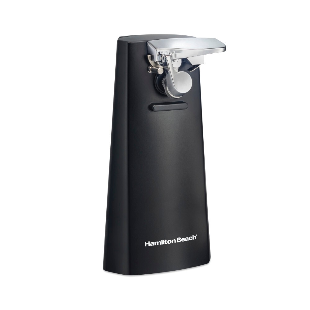 Hamilton Beach Black Can Opener 76702: Electric Freestanding Kitchen Tool, 1 Year Warranty, Spot Clean, 9" Height