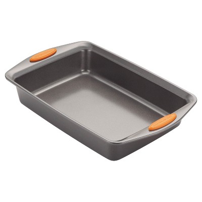 Orange Carbon Steel Nonstick Cake Pan with Lid, 9" x 13"