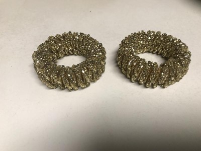 Saro Lifestyle Beaded Design Round Napkin Rings (set Of 4) : Target