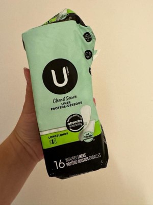  U by Kotex Clean & Secure Panty Liners, Light Absorbency, Extra  Coverage, 112 Count (Packaging May Vary) : Health & Household