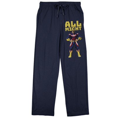 My Hero Academia All Might Men's Navy Sleep Pajama Pants