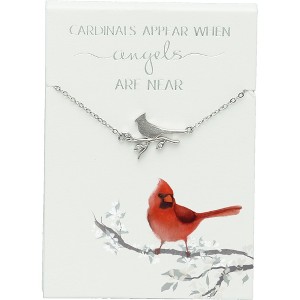 Pavilion Gift Company - Cardinals Appear - 16.5"-18.5" Silver Plated Necklace with Cubic Zirconia Stones - Necklaces - 1 of 4