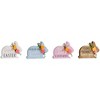 Northlight Set of 4 Floral Bunny Wooden Tabletop Easter Signs 7.75" - 4 of 4