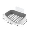 Unique Bargains Plastic Soap Dish Keep Soap Dry Soap Cleaning Storage Drill Free Soap Holder for Home Bathroom Kitchen 13x9.2cm 1 Pc - 4 of 4