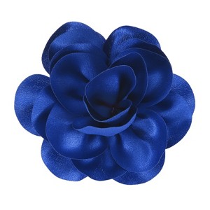 Unique Bargains Alloy Satin Fabric Big Rose Flower Dainty Brooches and Pins 1 Pc - 1 of 4