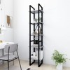 vidaXL 5-Tier Bookshelf Cabinet, Modern and Industrial Look Made of Sturdy Engineered Wood and Metal Frame - 3 of 4