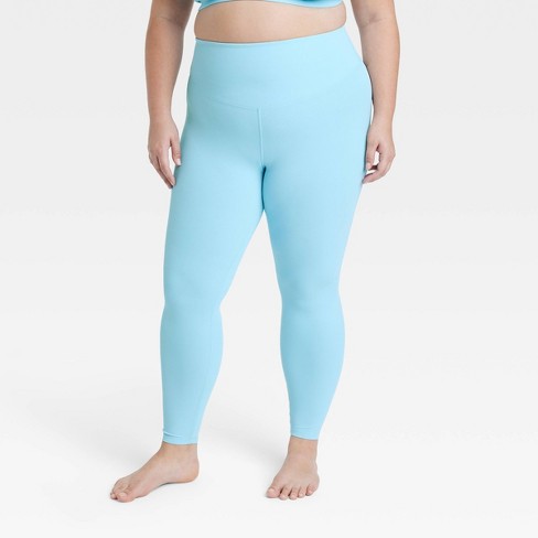 Women's Ultra High-Rise Rib Leggings - All In Motion™ Light Blue 3X