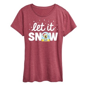 Women's - SpongeBob SquarePants - Let It Snow Short Sleeve Graphic T-Shirt - 1 of 4