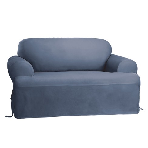 Cotton Duck T-sofa Slipcovers Blue - Sure Fit : Target