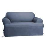 Cotton Duck T-Sofa Slipcovers Blue - Sure Fit