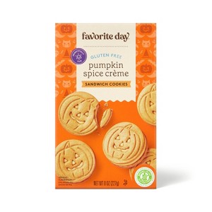 Fall Harvest Pumpkin Spice Crème Sandwich Cookies - 8oz - Favorite Day™ - 1 of 4