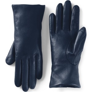 Lands' End Women's EZ Touch Screen Cashmere Lined Leather Gloves - 1 of 2