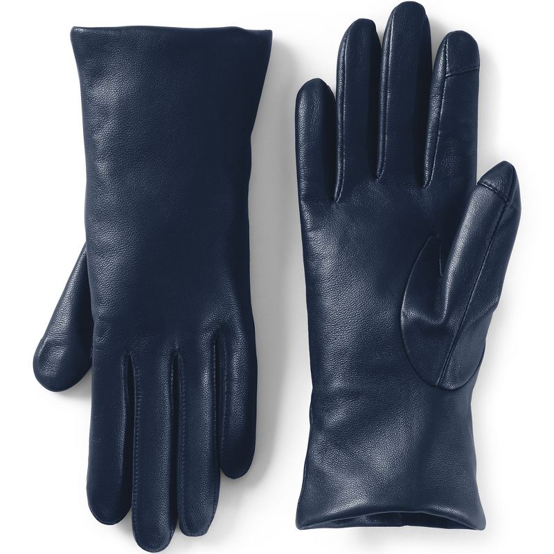 Lands' End Women's EZ Touch Screen Cashmere Lined Leather Gloves, 1 of 3
