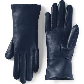 Lands' End Women's EZ Touch Screen Cashmere Lined Leather Gloves