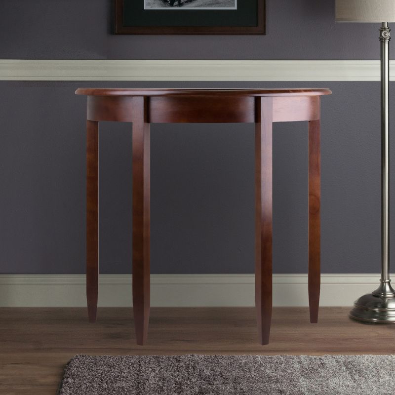 Concord Half Moon Accent Table - Antique Walnut - Winsome, 6 of 7