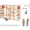COZIWOW Outdoor Cat Enclosure, Catio Pet Safe House, 104" Extra Large Indoor Window Box with 7 Platforms, Resting Houses, and Walk-In Door, Orange - 3 of 4