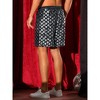 Lars Amadeus Men's Elastic Waist Disco Argyle Shiny Sequin Shorts - 3 of 4