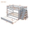 Grungis Full Over Full Loft Bed with Twin Size Trundle and Staircase,Modern Bunk Bed with Guardrails and Drawers,Loft and Bunk Bed for Bedroom - 4 of 4