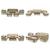 Outdoor 6-Pieces Seating Set, All Weather PE Wicker Sofa Set with Glass Table, Sofa with Steel Frame and Removable Cushions–Cuddlewood - 3 of 4