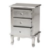 Baxton Studio Newton Classic and Traditional Silver Finished Wood 3-Drawer End Table - 3 of 4