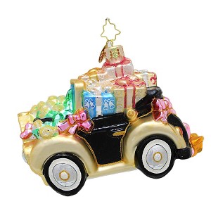 Christopher Radko Company 4.0 Inch Blissful Buggy Dated 2018 Ornament Limo Wedding Marriage Auto Tree Ornaments - 1 of 3