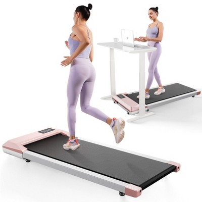 Superun 16.14*35.43 inches Gold 2 in 1 Under desk Treadmills 2.5 horsepower for home and office