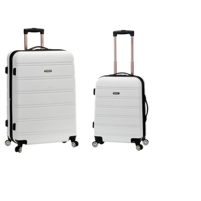 rockland melbourne 2pc abs spinner luggage set