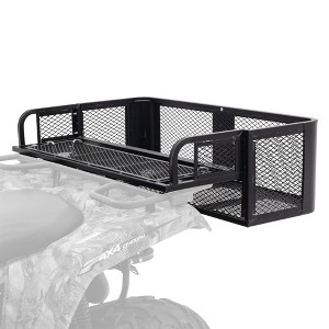 Titan Ramps Universal ATV/UTV Rear Drop Cargo Basket Rack with 150 lb. Capacity and Steel Construction for Carrying Buckets, Coolers, or Other Gear - 1 of 4