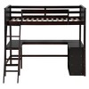 TiramisuBest Twin Loft Bed with Desk & Shelves, White, Space-Saving Wooden Loft Bed for Kids, Study & Play - 4 of 4