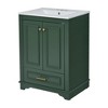 JUJABU 24'' Modern Freestanding Bathroom Vanity with Ceramic Sink and Soft-Close Doors, Silver Handles - 2 of 4