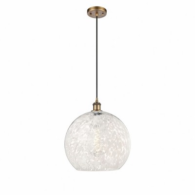 White Mouchette - 1 Light Cord Hung Pendant In Modern Style-16.63 Inches Tall and 13.75 Inches Wide