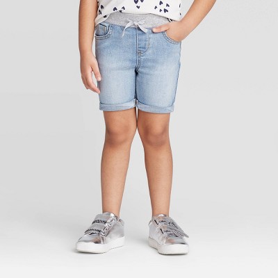 pull on denim shorts
