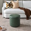 KINWELL Faux Leather Round Upholstered Footstool PU Ottoman, 18" x 18 - 2 of 4
