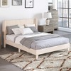 Costway Full/Queen Size Upholstered Bed Frame with Elastic Pockets Mattress Foundation Beige - 2 of 4