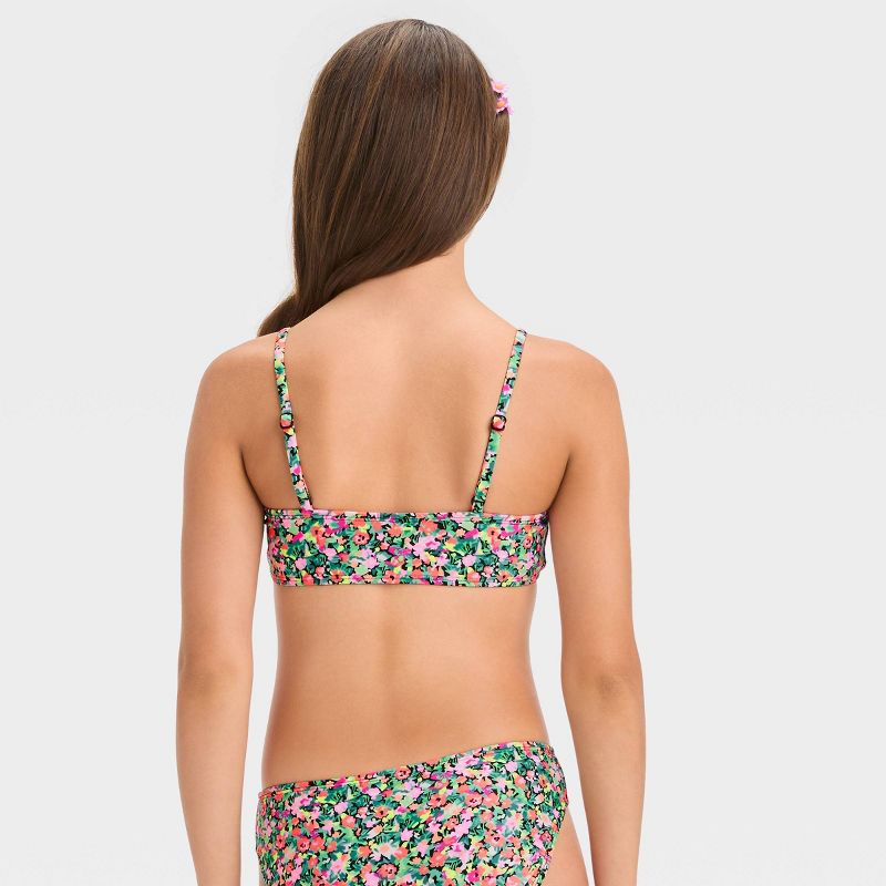 Girls&#39; &#39;Sun Seeker Ditsy&#39; Floral Printed Bikini Swim Top - art class&#8482;, 3 of 5