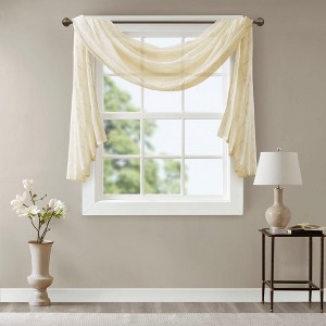 MAYEERTY Diamond Sheer Embroidered Window Scarf for Living Room - 1 of 4