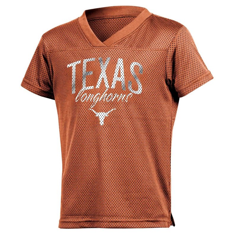 NCAA Texas Longhorns Girls&#39; Mesh T-Shirt Jersey, 1 of 4