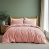 Peace Nest Linen Cotton Blend Duvet Cover Set, Durable, Breathable & Moisture-Wicking, 3 Piece Bedding Set with Pillow Shams - 2 of 4