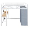 TIRAMISUBEST Twin/Full Size Loft Bed with Bulit-in Desk, LED Light and Wardrobe, Metal Loft Bedframe with Storage Shelves and Power Outlet - 4 of 4